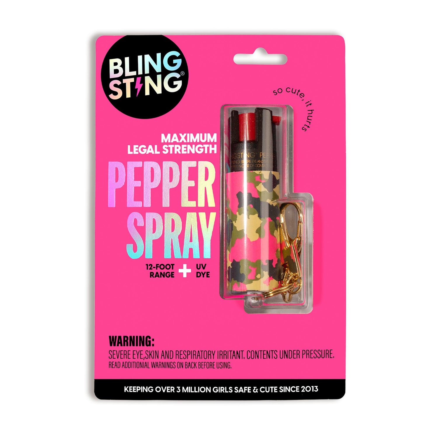 Camo Pepper Sprays - shop now on safety gear girls love to carry. Free gifts with purchase at blingsting.com
