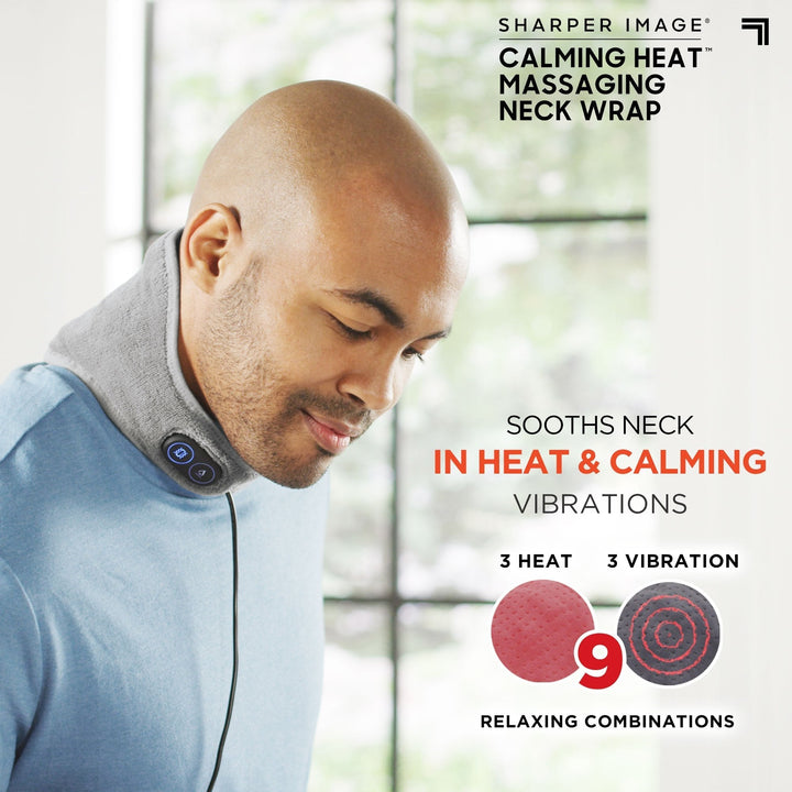 Calming Heat By Sharper Image Weighted Massaging Heating Pad