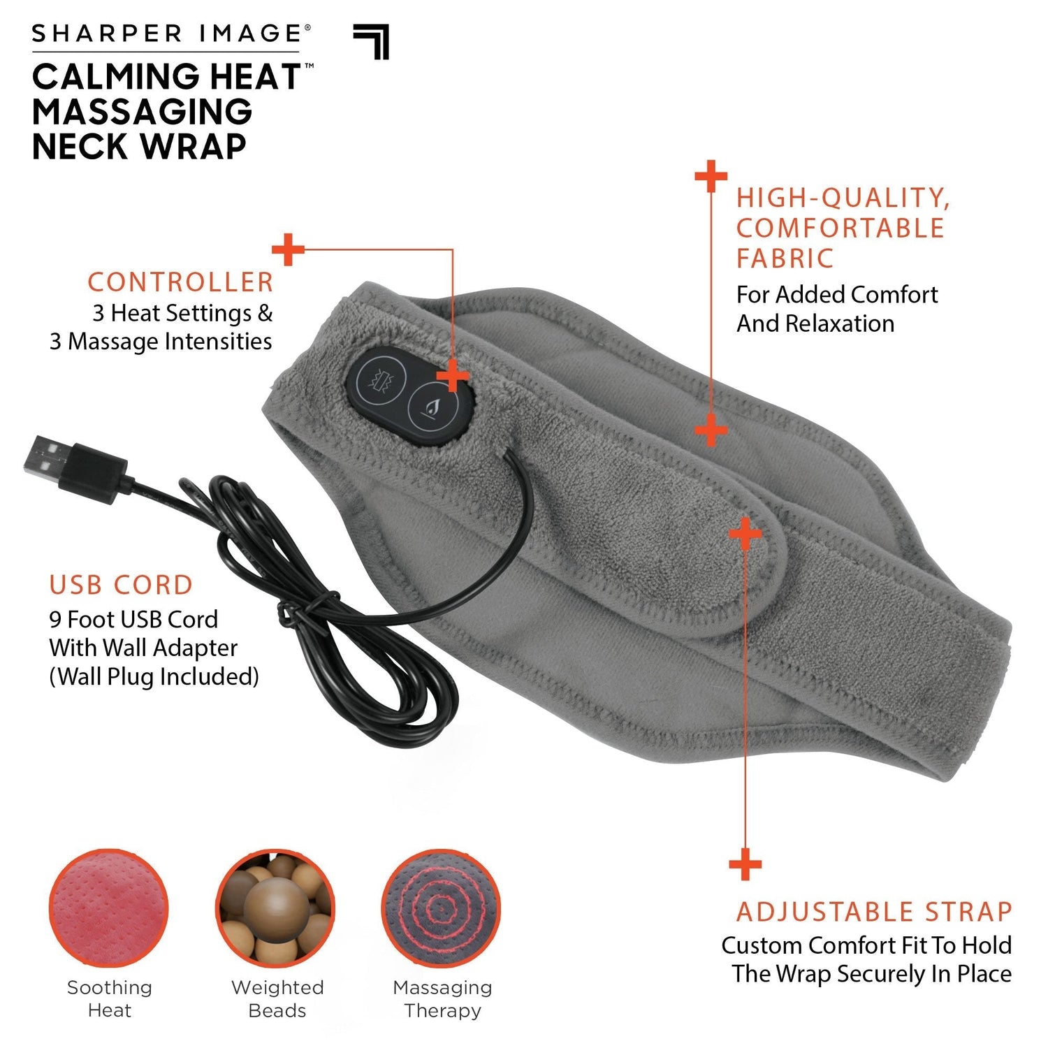 Comfheat USB Neck Heating Pad with Vibration Heated Neck Wrap for