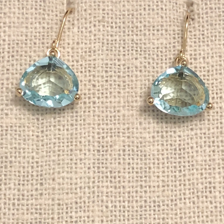 Crystal Drop Earring-Aquamarine/Gold