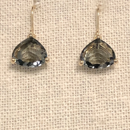 Crystal Drop Earring Charcoal/Gold