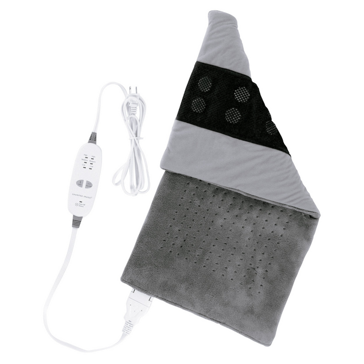 Deluxe XXL By Sharper Image Weighted Massaging Heating Pad