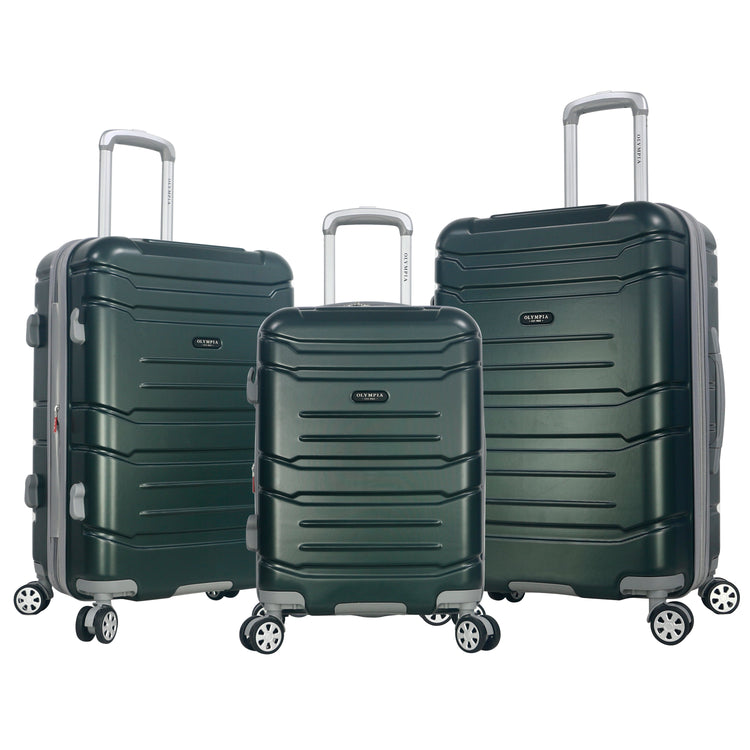 Denmark Plus 3-Piece Expandable Hardcase Luggage Set - Forest Green