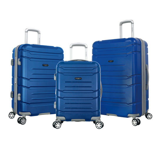 Denmark Plus 3-Piece Expandable Hardcase Luggage Set - Navy