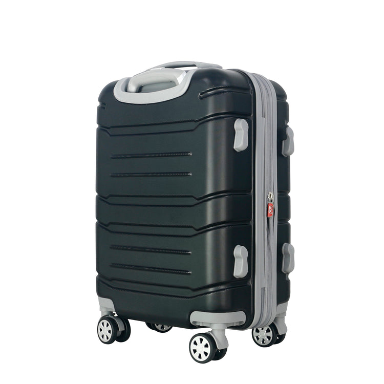 Denmark Plus 3-Piece Expandable Hardcase Luggage Set - Black