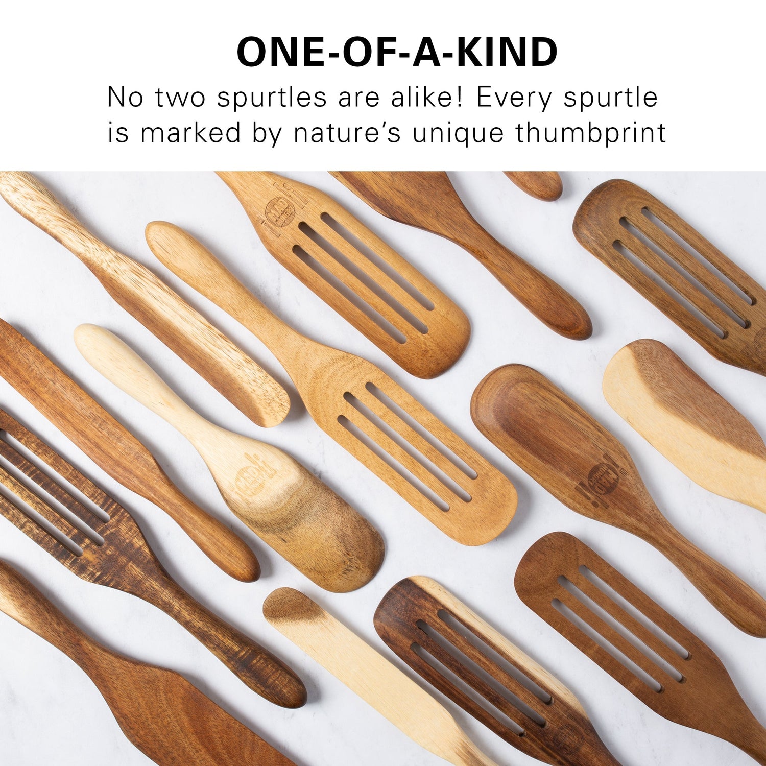 As Is Mad Hungry 4-Pc Acacia Wood Spurtles Silicone Handle 