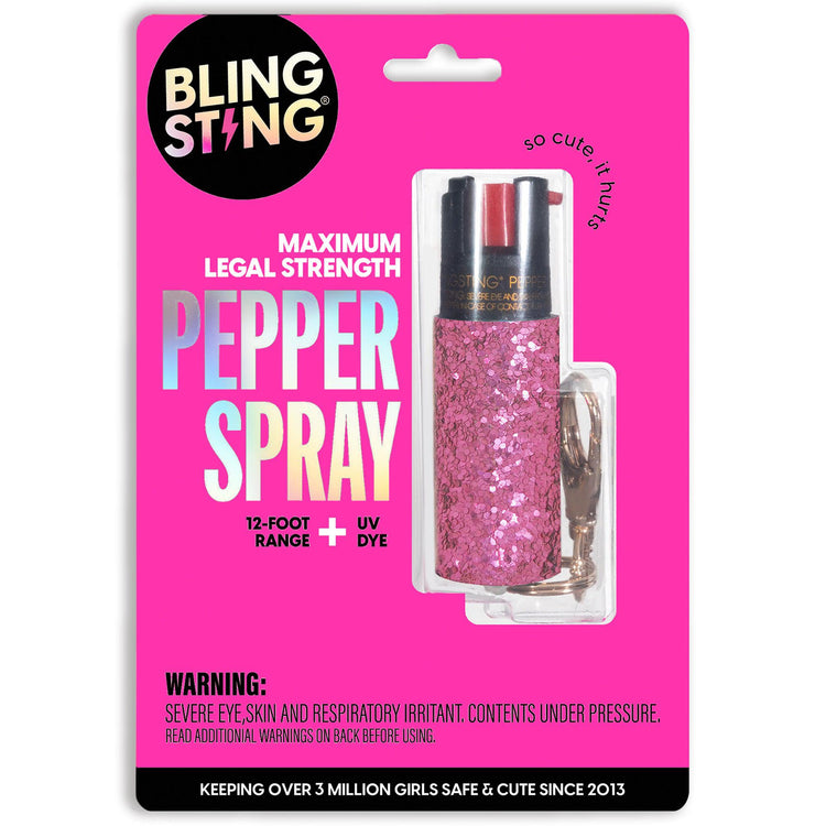 Glitter Pepper Sprays - shop now on safety gear girls love to carry. Free gifts with purchase at blingsting.com