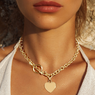 Heart Pendant with Toggle Clasp - Gold