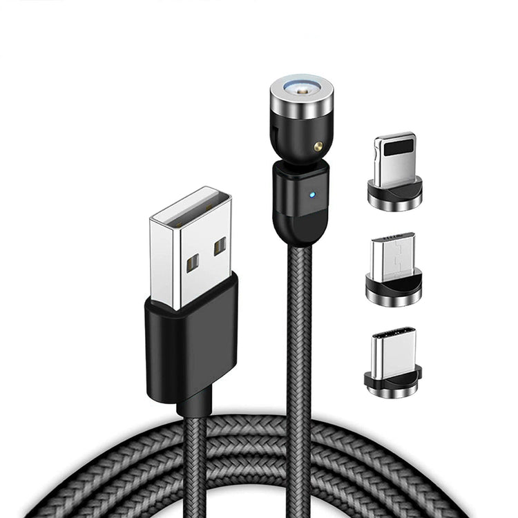 3 Cable Bundle: Statik 360 Universal Charge Cable With 3 Rotating Magnetic Connectors