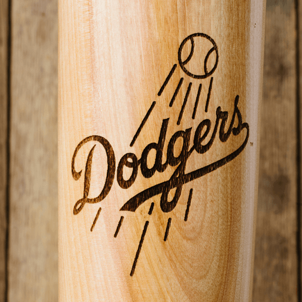 baseball bat mug Los Angeles Dodgers close up