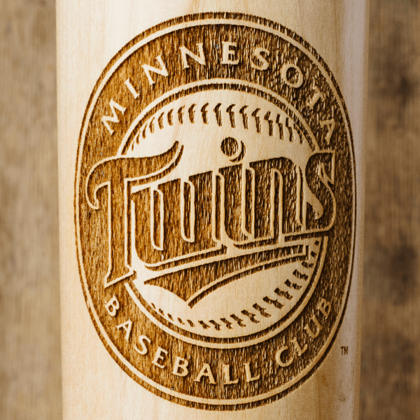 baseball bat mug Minnesota Twins close up