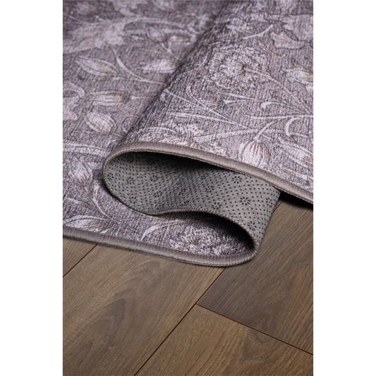 Kalini Floral Woodland Brown Washable Rug